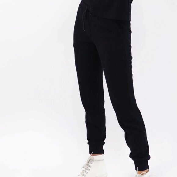𝅺RDI Bnwot Waffle Joggers New Stretch Drawstring Black Pants - Picture 13 of 13